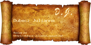 Dubecz Julianna névjegykártya