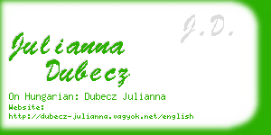 julianna dubecz business card